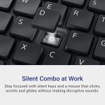 Dell KM555 Silent Keyboard and Mouse - 18 Programmable Shortcut Keys, Copilot Key, Secure Dual-Mode connectivity, Adjustable DPI, Ambidextrous, Low Battery LED Indicator, 3-Year Warranty - Black