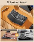 ProtoArc Bluetooth Ergonomic Keyboard, EK04 Mini Compact Wireless Ergo Split Keyboard, 80 Keys, Bluetooth and USB, Palm Rest, Natural Typing, Rechargeable, Compatible with Windows/Mac/Android
