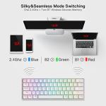 Redragon K530 Pro Draconic 60% Wireless RGB Mechanical Keyboard, BT/2.4Ghz/Wired 3-Mode 61 Keys Compact Gaming Keyboard w/Hot-Swap Socket, Free-Mod Plate Mounted PCB & Linear Red Switch