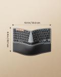 ProtoArc Bluetooth Ergonomic Keyboard, EK04 Mini Compact Wireless Ergo Split Keyboard, 80 Keys, Bluetooth and USB, Palm Rest, Natural Typing, Rechargeable, Compatible with Windows/Mac/Android