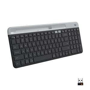 Logitech K585 Multi-Device Slim Wireless Keyboard, Built-in Cradle for Device; for Laptop, Tablet, Desktop, Smartphone, Win/Mac- Graphite (Renewed)