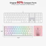 Redragon K530 Pro Draconic 60% Wireless RGB Mechanical Keyboard, BT/2.4Ghz/Wired 3-Mode 61 Keys Compact Gaming Keyboard w/Hot-Swap Socket, Free-Mod Plate Mounted PCB & Linear Red Switch