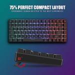 RedThunder K84 Wireless Keyboard and Mouse Combo, Rainbow Backlit Rechargeable Battery, 75% Layout TKL Ultra Compact Gaming Keyboard & Lightweight 3200 DPI Honeycomb Optical Mouse (Black)