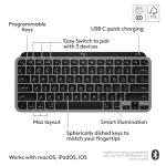Logitech MX Keys Mini for Mac Minimalist Wireless Keyboard, Compact, Bluetooth, Backlit Keys, USB-C, Tactile Typing, Compatible with MacBook Pro,MacBook Air,iMac,iPad - Space Grey