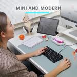 Perixx PERIBOARD-332 Wired Backlit USB Keyboard - Mini 11.22x4.57x0.83 Inches - Slim Scissor Keys with Big Font - White Illuminated LED - US English