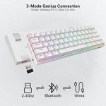 Redragon K530 Pro Draconic 60% Wireless RGB Mechanical Keyboard, BT/2.4Ghz/Wired 3-Mode 61 Keys Compact Gaming Keyboard w/Hot-Swap Socket, Free-Mod Plate Mounted PCB & Linear Red Switch