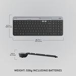 Logitech K585 Multi-Device Slim Wireless Keyboard, Built-in Cradle for Device; for Laptop, Tablet, Desktop, Smartphone, Win/Mac- Graphite (Renewed)