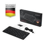 Perixx PERIBOARD-332 Wired Backlit USB Keyboard - Mini 11.22x4.57x0.83 Inches - Slim Scissor Keys with Big Font - White Illuminated LED - US English