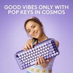 Logitech POP Keys Mechanical Wireless Keyboard with Customizable Emoji Keys, Durable Compact Design, Bluetooth or USB Connectivity, Multi-Device, OS Compatible - Cosmos