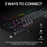 ARZOPA Wireless Mechanical Gaming Keyboard, 87 Keys RGB Backlit Gasket Mount PC Gaming, Compact Hot-Swappable Mechanical Keyboard, Sound Absorbing Pads, Custom Switch-K87