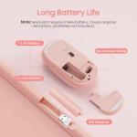 Wireless Keyboard and Mouse Combo 2.4GHz USB Ultra-Thin Cute Cordless Compact-Sized Silent Retro Computer Keyboard & Mouse Set for Office PC Computer,Laptop,Windows,Mac,Microsoft,Tablets(Peach Pink)