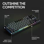 ARZOPA Wireless Mechanical Gaming Keyboard, 87 Keys RGB Backlit Gasket Mount PC Gaming, Compact Hot-Swappable Mechanical Keyboard, Sound Absorbing Pads, Custom Switch-K87