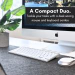Macally USB Wired Keyboard and Mouse Combo for Mac and PC - Save Space with a Compact Small Apple Keyboard and Mouse for MacBook Pro/Air, iMac Mini/Pro