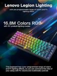 Lenovo Legion K510 Mini Pro Wired Mechanical Gaming Keyboard - 75% Compact Design, RGB Illumination, Hot-Swappable Mechanical Switches, Programable Keys