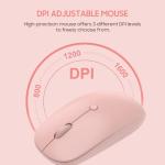 Wireless Keyboard and Mouse Combo 2.4GHz USB Ultra-Thin Cute Cordless Compact-Sized Silent Retro Computer Keyboard & Mouse Set for Office PC Computer,Laptop,Windows,Mac,Microsoft,Tablets(Peach Pink)