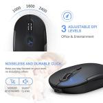 Wireless Keyboard and Mouse, Vssoplor 2.4GHz Rechargeable Compact Quiet Full-Size Keyboard and Mouse Combo with Nano USB Receiver for Windows, Laptop, PC, Notebook-Black