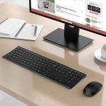Wireless Keyboard and Mouse, Vssoplor 2.4GHz Rechargeable Compact Quiet Full-Size Keyboard and Mouse Combo with Nano USB Receiver for Windows, Laptop, PC, Notebook-Black