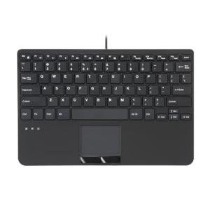 Perixx PERIBOARD-525 US, Wired Mini USB Keyboard with Touchpad - X Type Scissor Keys - 11.18x7.17x1.1 Inches - Build-in 2 USB Hubs - US English