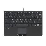 Perixx PERIBOARD-525 US, Wired Mini USB Keyboard with Touchpad - X Type Scissor Keys - 11.18x7.17x1.1 Inches - Build-in 2 USB Hubs - US English