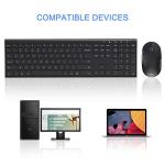 Wireless Keyboard and Mouse, Vssoplor 2.4GHz Rechargeable Compact Quiet Full-Size Keyboard and Mouse Combo with Nano USB Receiver for Windows, Laptop, PC, Notebook-Black