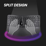 Perixx PERIDUO-606A, 3-in-1 Wireless Compact Ergonomic Keyboard with Vertical Mouse and Numeric Keypad - Adjustable Palm Rest - Tilt Wheel - Membrane Low Profile Keys - US English