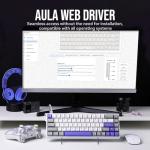EPOMAKER Aula WIN68 HE Magnetic Keyboard with Adjustable Actuation, Hall Effect Switches, 65% Wired Compact Keyboard, 8000 Hz Polling Rate, Hot-Swappable (Grey&White&Blue)