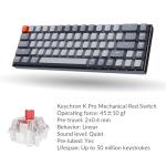Keychron K6 Bluetooth 5.1 Wireless Mechanical Keyboard with Keychron K Pro Red Switch/LED Backlit/Rechargeable Battery, 68 Keys Compact Keyboard Compatible with Mac Windows