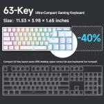 DIERYA DK63 60% Wireless Mechanical Gaming Keyboard | Bluetooth/2.4G/Wired | RGB Backlit | Anti-Ghosting Compact 63-Keys Mini Keyboard | with Red Switch | for Windows Laptop PC Gamer Typist-White
