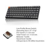 Keychron K3 Version 2, 84 Keys Ultra-Slim Wireless Bluetooth/USB Wired Mechanical Keyboard with White LED Backlit, Low-Profile Keychron Mechanical Brown Switch Compatible with Mac Windows