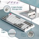 RK ROYAL KLUDGE RK100 Wireless Mechanical Keyboard RGB Backlit Bluetooth5.1/2.4G/Wired 96% Full Size 100-Key Hot Swappable Gaming Keyboard Brown Switch Carbon