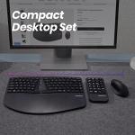 Perixx PERIDUO-606A, 3-in-1 Wireless Compact Ergonomic Keyboard with Vertical Mouse and Numeric Keypad - Adjustable Palm Rest - Tilt Wheel - Membrane Low Profile Keys - US English