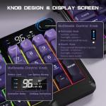 LexonElec M96 Wireless Keyboard, Low Profile Quiet Typing Membrane Gaming Keyboard with Smart Display & Knob, RGB Backlit, USB C Rechargeable, 94 Keys PBT Keycap for Windows PC,Mac,Linux-Grape Purple