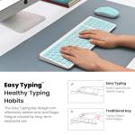 cimetech Wireless Keyboard Mouse Combo, Compact Full Size Wireless Keyboard and Mouse Set Less Noise Keys 2.4G Ultra-Thin Sleek Design for Windows, Computer, PC, Notebook, Laptop - Aqua Green