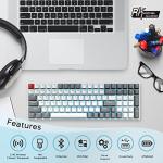 RK ROYAL KLUDGE RK100 Wireless Mechanical Keyboard RGB Backlit Bluetooth5.1/2.4G/Wired 96% Full Size 100-Key Hot Swappable Gaming Keyboard Brown Switch Carbon