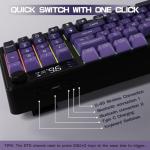 LexonElec M96 Wireless Keyboard, Low Profile Quiet Typing Membrane Gaming Keyboard with Smart Display & Knob, RGB Backlit, USB C Rechargeable, 94 Keys PBT Keycap for Windows PC,Mac,Linux-Grape Purple