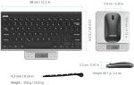 Arteck Bluetooth Keyboard and Mouse Combo Ultra Compact Slim Stainless Full Size Keyboard and Ergonomic Mice for Computer/Desktop/PC/Laptop/Surface and Windows 10/8/7 Built in Rechargeable Battery