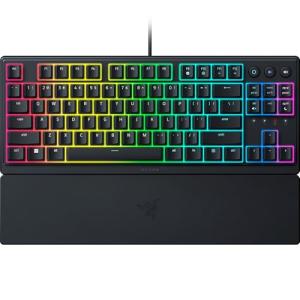 Razer Ornata V3 TKL Gaming Keyboard: Low Profile Keys - Mecha Membrane Switches - UV Coated Keycaps - Backlit Media Keys - 8 Zone RGB Lighting - Spill Resistant - Magnetic Wrist Wrest Snap Tap