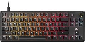 Corsair K70 CORE TKL RGB Tenkeyless Mechanical Wired Gaming Keyboard – Pre-Lubed MLX Red v2 Linear Switches, SOCD, ABS Double-Shot Keycaps, Sound Dampening, 1000Hz Polling, QWERTY NA – Black