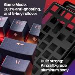 HyperX Alloy Origins Core Mechanical Gaming Keyboard Low Profile Aluminum Body Aqua Switch Tactile RGB Backlit for Xbox Series PS5 PS4 Computer PC Gaming Keyboards Tenkeyless Compact, Black (Renewed)