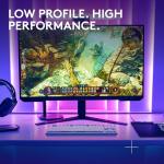 Logitech G515 Lightspeed TKL Low Profile Wireless Gaming Keyboard, LIGHTSYNC RGB, Thin Tenkeyless Design, Double-Shot PBT Keycaps, Linear (Red) Mechanical Switches - White