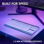 Logitech G515 Lightspeed TKL Low Profile Wireless Gaming Keyboard, LIGHTSYNC RGB, Thin Tenkeyless Design, Double-Shot PBT Keycaps, Linear (Red) Mechanical Switches - White