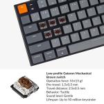 Keychron K1, Tenkeyless Layout 87 Keys Ultra-Slim Bluetooth Wireless/USB Wired Mechanical Keyboard with Low-Profile Gateron Brown Switch White LED Backlit Compatible with Mac Windows-Version 5