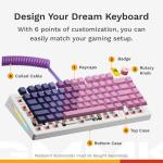 Glorious Gaming - GMMK 3 Custom Mechanical Gaming Keyboard with Knob, 75% Tenkeyless Keyboard, Modular Gasket System, Doubleshot PBT Keycaps, Aluminum Switch Plate, Hotswappable Switches, ANSI (White)