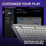 Logitech G515 Lightspeed TKL Low Profile Wireless Gaming Keyboard, LIGHTSYNC RGB, Thin Tenkeyless Design, Double-Shot PBT Keycaps, Linear (Red) Mechanical Switches - White