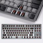 DURGOD K320 Corona White Backlit TKL Mechanical Keyboard | 87 Keys Tenkeyless | USB C Wired | Doubleshot PBT Keycaps | Programmable Keys | NKRO Rollover | Windows & Mac (Corona, Cherry Brown)