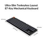 Keychron K1, Tenkeyless Layout 87 Keys Ultra-Slim Bluetooth Wireless/USB Wired Mechanical Keyboard with Low-Profile Gateron Brown Switch White LED Backlit Compatible with Mac Windows-Version 5