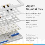 Glorious Gaming - GMMK 3 Custom Mechanical Gaming Keyboard with Knob, 75% Tenkeyless Keyboard, Modular Gasket System, Doubleshot PBT Keycaps, Aluminum Switch Plate, Hotswappable Switches, ANSI (White)