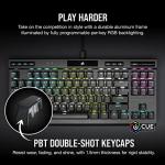 Corsair K70 RGB TKL CHAMPION SERIES Tenkeyless Optical-Mechanical Gaming Keyboard (OPX RGB Keyswitches, PBT Double-Shot Keycaps, Detachable USB-C Cable) QWERTY, NA Layout - Black