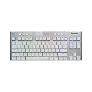 Logitech G915 X Lightspeed TKL Wireless Mechanical Gaming Keyboard, Double-Shot PBT Keycaps, Fully Programmable Keys, RGB Backlit Mac/PC Gaming Keyboards, Aluminum Finish, GL Tactile Switches, White