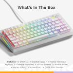 Glorious Gaming - GMMK 3 Custom Mechanical Gaming Keyboard with Knob, 75% Tenkeyless Keyboard, Modular Gasket System, Doubleshot PBT Keycaps, Aluminum Switch Plate, Hotswappable Switches, ANSI (White)